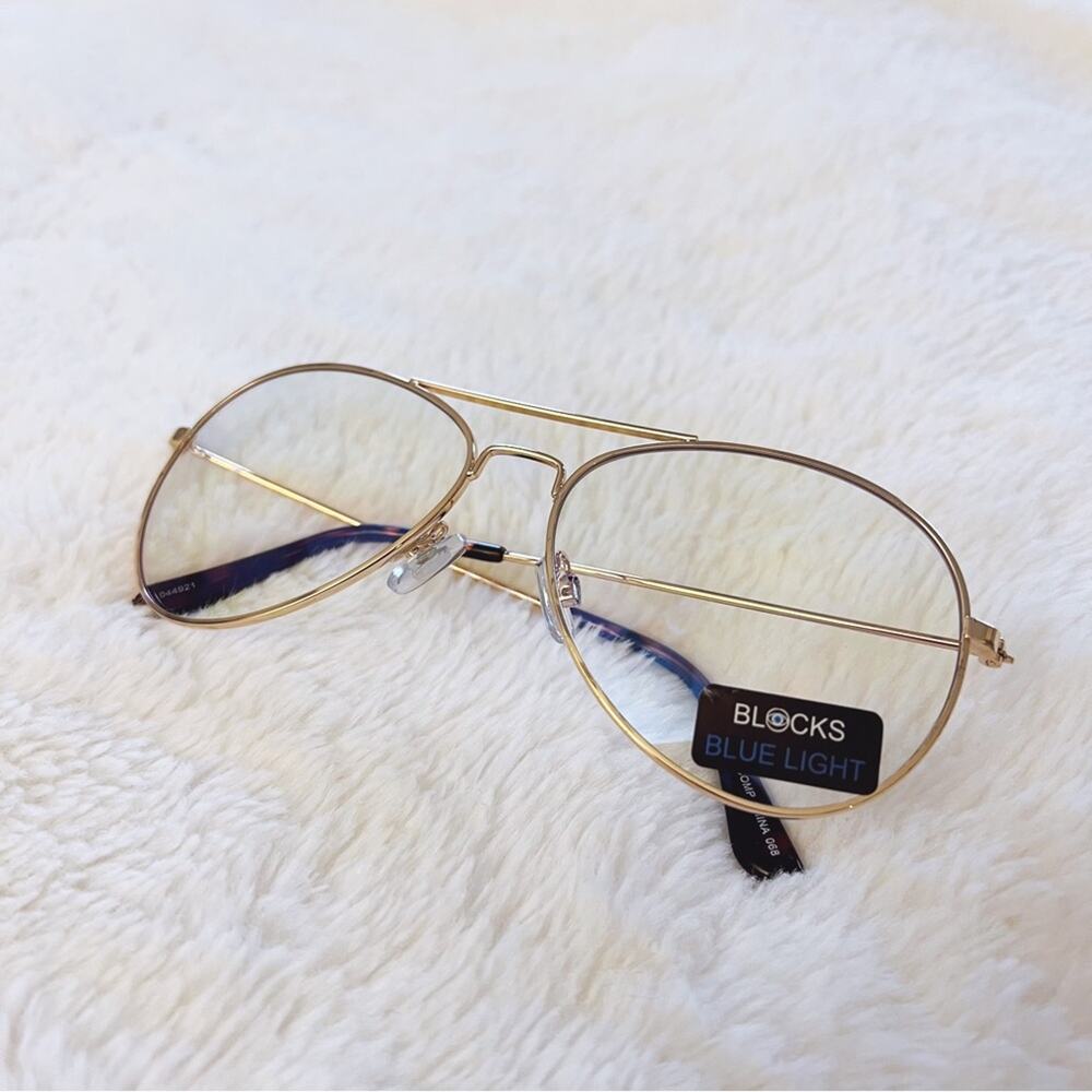 Noelle Gold Blue Light Glasses - Picture 4 of 12